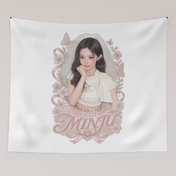 Item preview, Minju ILLIT Coquette Visual | Pink Bow Frame Art designed and sold by Valereekmerch.