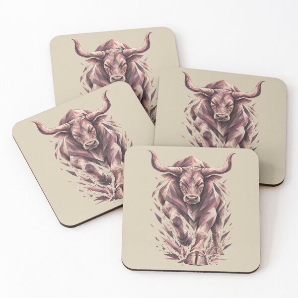 Item preview, Charging Bull – Low Poly Western Cowboy Rodeo Art designed and sold by JonelCrafts.