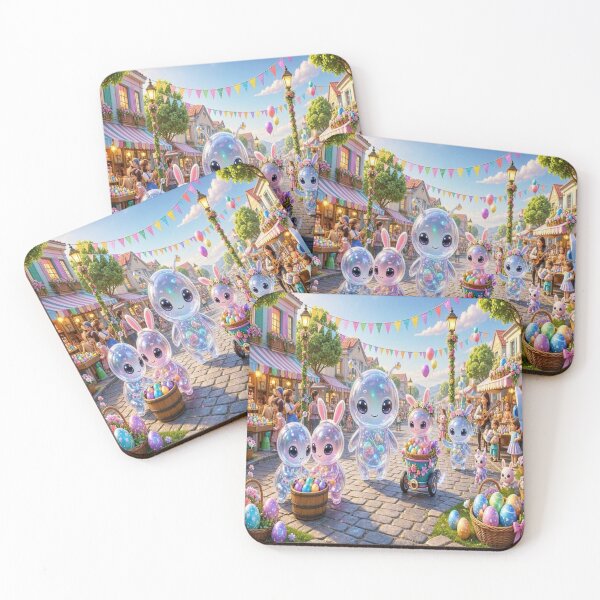 Item preview, Cute Alien Medanix Easter Festival - Whimsical Spring Holiday Art designed and sold by Breezes-of-Ida.