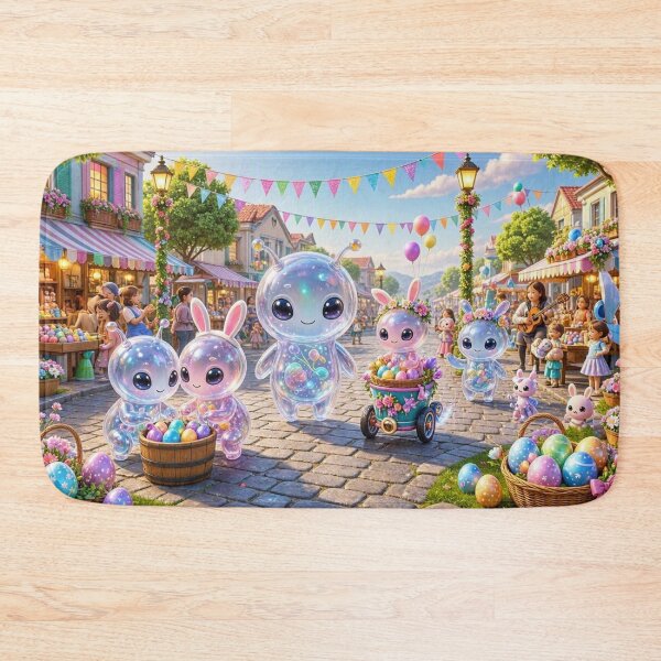 Item preview, Cute Alien Medanix Easter Festival - Whimsical Spring Holiday Art designed and sold by Breezes-of-Ida.