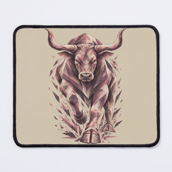 Item preview, Charging Bull – Low Poly Western Cowboy Rodeo Art designed and sold by JonelCrafts.