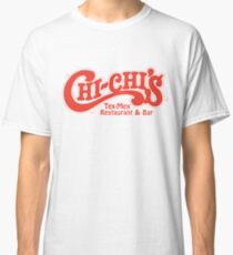 Camiseta clásica Camiseta Chi-Chi's Restaurant - Logotipo de cadena de restaurante difunto - Versión blanca