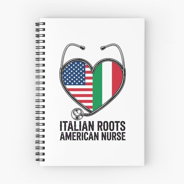 Item preview, Italian American Nurse Shirt - Italian Roots American Nurse Heart Stethoscope designed and sold by Petringo.