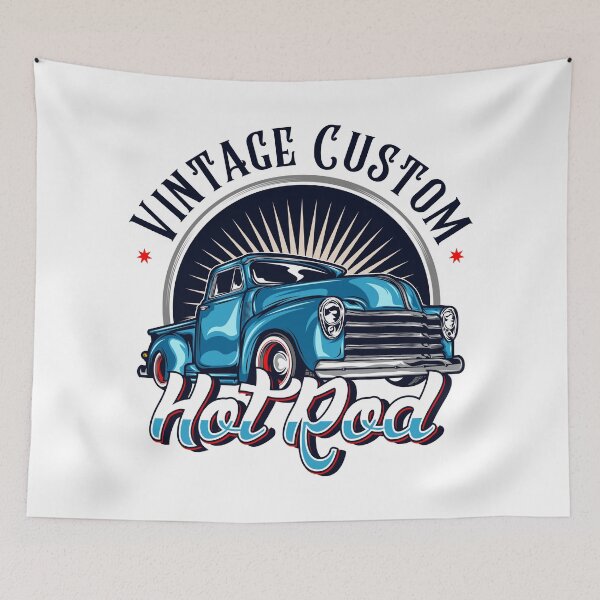 Item preview, Vintage Custom Hot Rod Classic Blue Pickup Truck designed and sold by heedooppod.