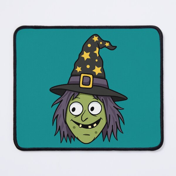 Item preview, Green Face Witch With Star Hat And Purple Hair designed and sold by Doodle Moon Studios.