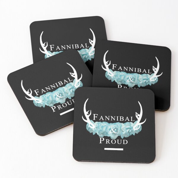 Artikelvorschau, 'Fannibal Proud' W Flower (Schwarzer Hintergrund, weiße Schrift) entworfen und verkauft von keelan-qualls.