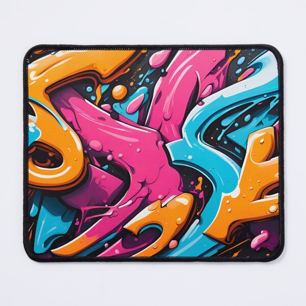 Item preview, Tangerine & Magenta Chisel Flow - Blue Urban Street Mural | 069 designed and sold by City Graffix Design Co..