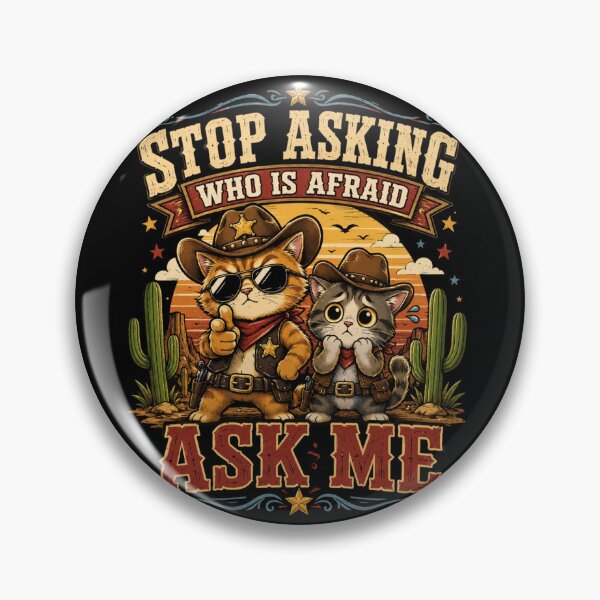 Item preview, Stop Asking Who Is Afraid Ask Me Cowboy Cats T-Shirt – Funny Western Cat Graphic Tee designed and sold by Artimax-Studio.