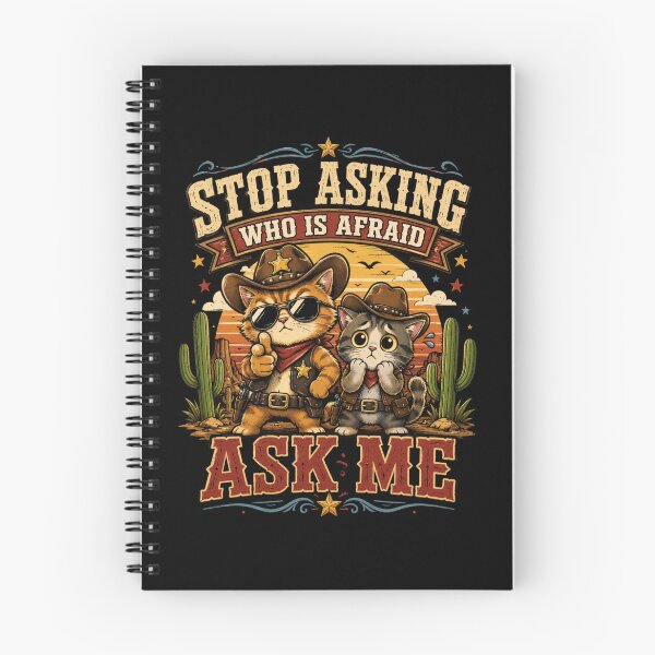 Item preview, Stop Asking Who Is Afraid Ask Me Cowboy Cats T-Shirt – Funny Western Cat Graphic Tee designed and sold by Artimax-Studio.