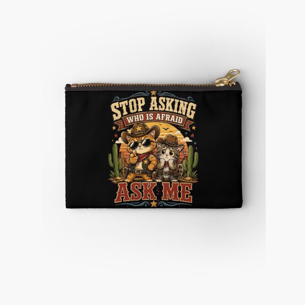 Item preview, Stop Asking Who Is Afraid Ask Me Cowboy Cats T-Shirt – Funny Western Cat Graphic Tee designed and sold by Artimax-Studio.