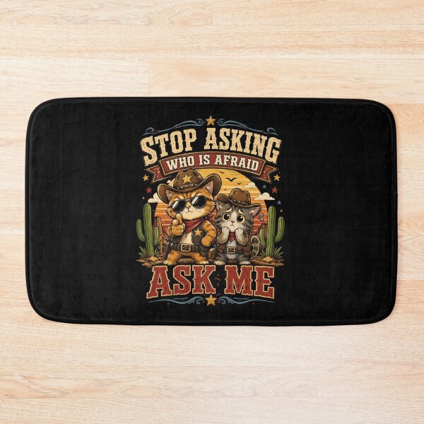 Item preview, Stop Asking Who Is Afraid Ask Me Cowboy Cats T-Shirt – Funny Western Cat Graphic Tee designed and sold by Artimax-Studio.
