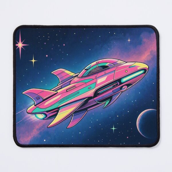 Item preview, Neon Starship – Retro Futuristic Space Adventure designed and sold by Dogandesighn.