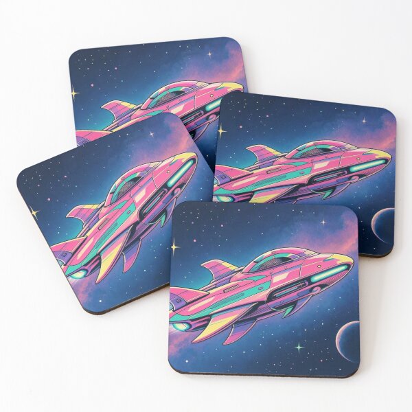 Item preview, Neon Starship – Retro Futuristic Space Adventure designed and sold by Dogandesighn.