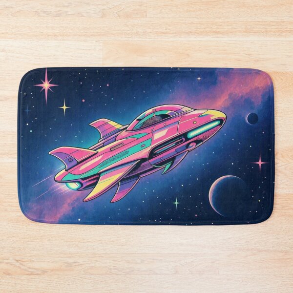 Item preview, Neon Starship – Retro Futuristic Space Adventure designed and sold by Dogandesighn.