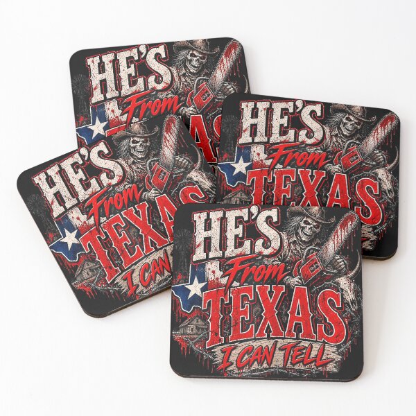 Item preview, Hes From Texas Cowboy Chainsaw Halloween Horror Design designed and sold by linendaust.