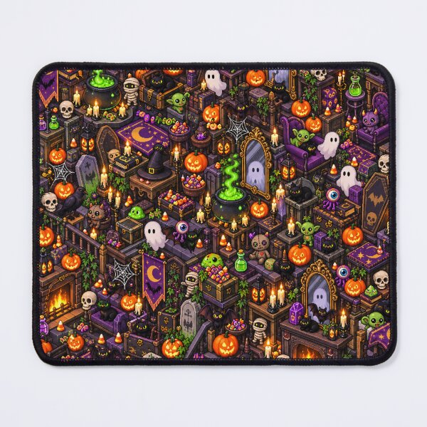 Item preview, Halloween Haunted Room Monster Pixel Art Pattern designed and sold by yayor.