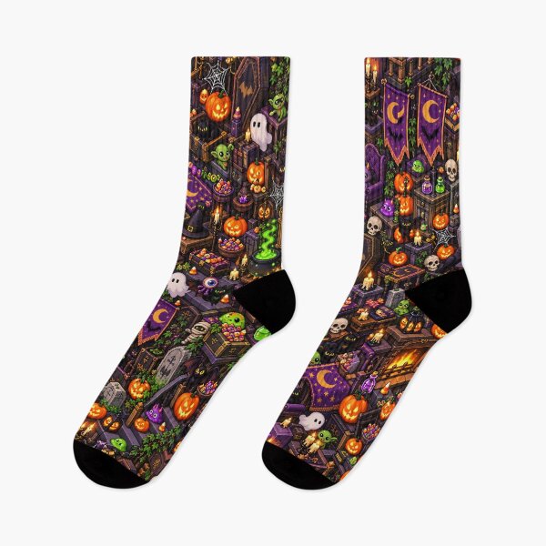 Item preview, Halloween Haunted Room Monster Pixel Art Pattern designed and sold by yayor.