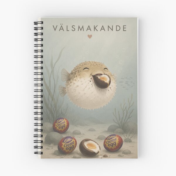 Item preview, Hygge Puffer Fish & Chocolate Egg "DELICIOUS" Portrait designed and sold by NickWhittleArt.