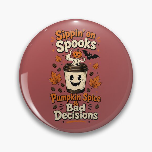 Item preview, Sippin' On Spooks - Pumpkin Spice & Bad Decisions Halloween Coffee designed and sold by InkWeaveShop.