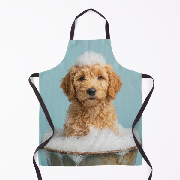 Item preview, Baby Goldendoodle Bubble Bath Cute Nursery Bathroom Wall Art designed and sold by LazyOwlStore.