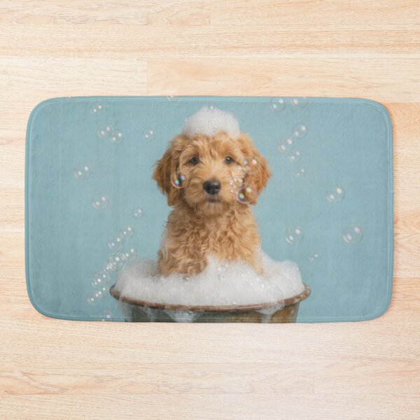 Item preview, Baby Goldendoodle Bubble Bath Cute Nursery Bathroom Wall Art designed and sold by LazyOwlStore.