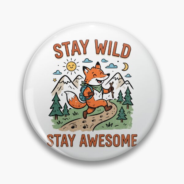 Item preview, Stay Wild Stay Awesome Cute Fox Hiking designed and sold by Mr Lee.