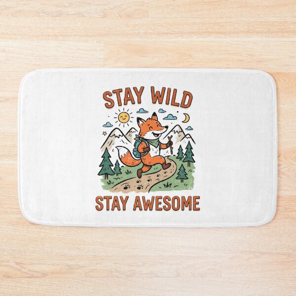 Item preview, Stay Wild Stay Awesome Cute Fox Hiking designed and sold by Mr Lee.