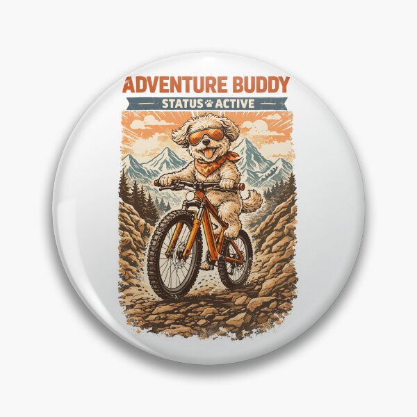 Item preview, Maltipoo on a mountain bike: Adventure Buddy designed and sold by Pineapple-Tree.