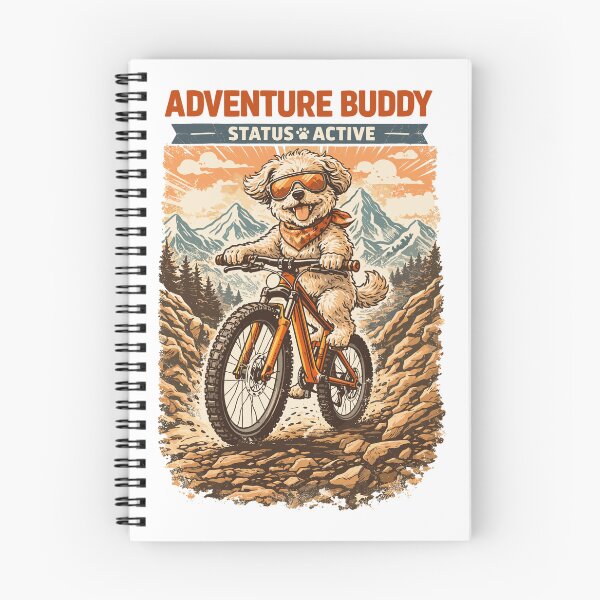 Item preview, Maltipoo on a mountain bike: Adventure Buddy designed and sold by Pineapple-Tree.