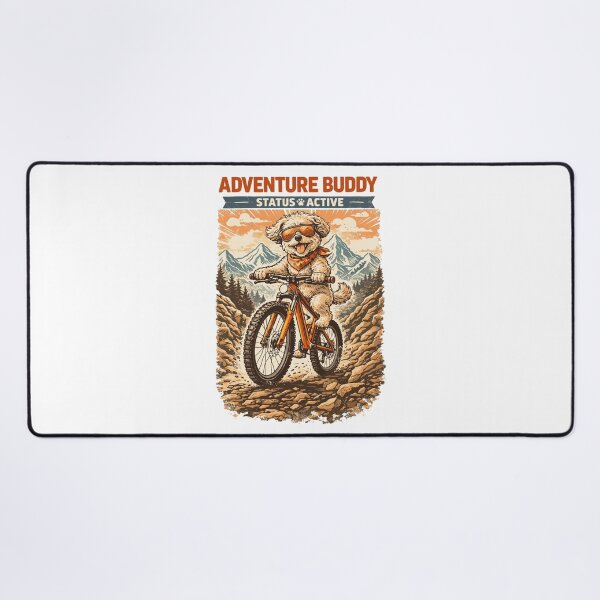 Item preview, Maltipoo on a mountain bike: Adventure Buddy designed and sold by Pineapple-Tree.