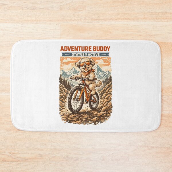 Item preview, Maltipoo on a mountain bike: Adventure Buddy designed and sold by Pineapple-Tree.