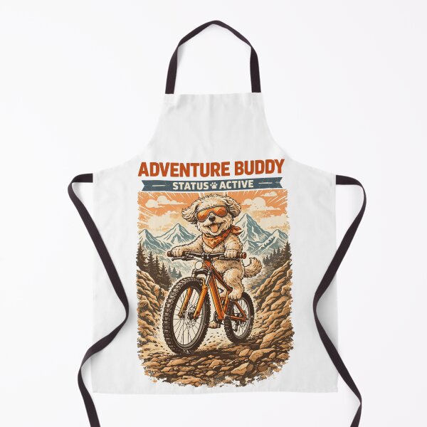 Item preview, Maltipoo on a mountain bike: Adventure Buddy designed and sold by Pineapple-Tree.
