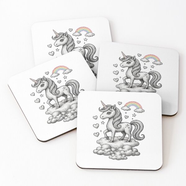 Item preview, Glitter Rainbow Unicorn - Vintage Engraving Cute Goth Sticker Art designed and sold by HealingEraInk.