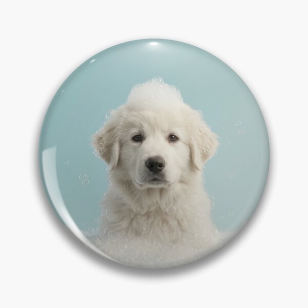 Item preview, Baby Great Pyrenees Bubble Bath Cute Nursery Bathroom Art designed and sold by LazyOwlStore.