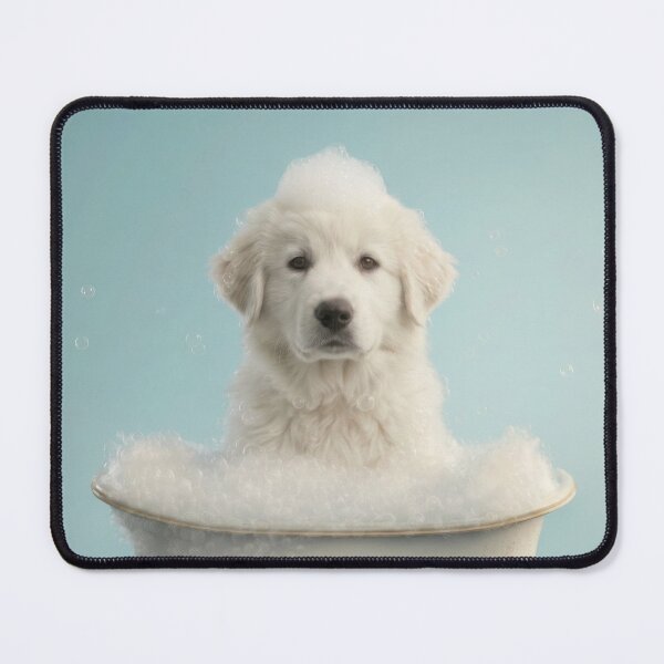 Item preview, Baby Great Pyrenees Bubble Bath Cute Nursery Bathroom Art designed and sold by LazyOwlStore.