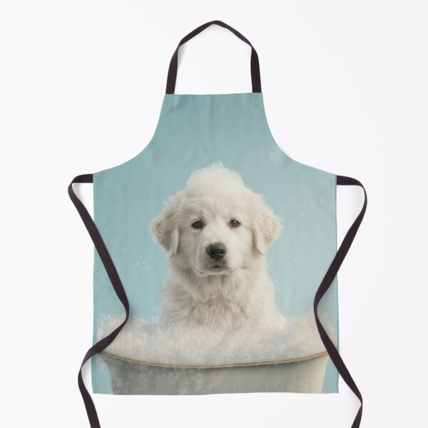 Item preview, Baby Great Pyrenees Bubble Bath Cute Nursery Bathroom Art designed and sold by LazyOwlStore.