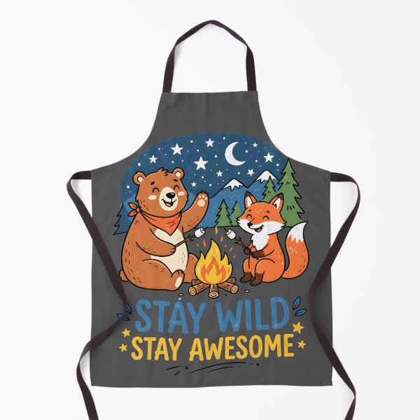 Item preview, Stay Wild Stay Awesome Cute Bear Fox Campfire designed and sold by Mr Lee.