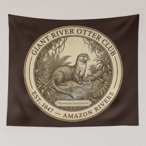 Item preview, Otter Club Vintage Badge Amazon Rivers Wildlife designed and sold by CalmCapy Co.