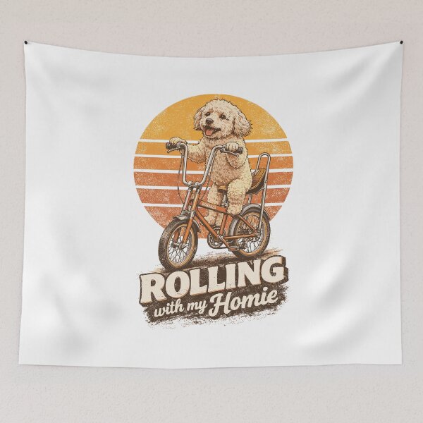 Item preview, Maltipoo on a Bonanza bike – Rolling with Homie designed and sold by Pineapple-Tree.