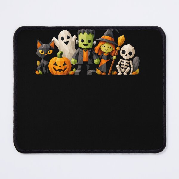 Item preview, Cute Low Poly Halloween Characters Ghost Witch Frankenstein Cat Skeleton Pumpkin designed and sold by ArcaneArtistry.