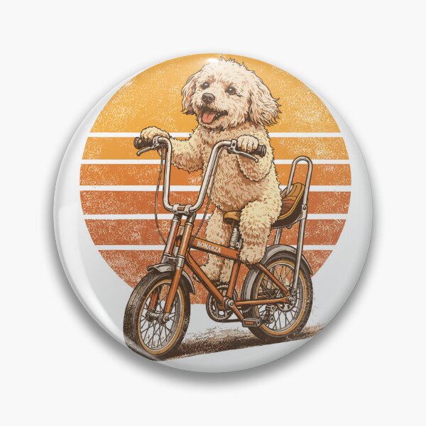 Item preview, Maltipoo on a Bonanza bike – Retro dog design designed and sold by Pineapple-Tree.