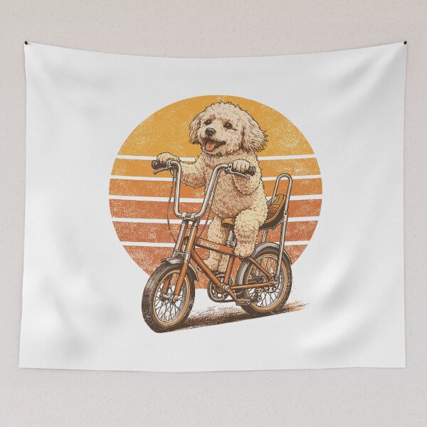 Item preview, Maltipoo on a Bonanza bike – Retro dog design designed and sold by Pineapple-Tree.