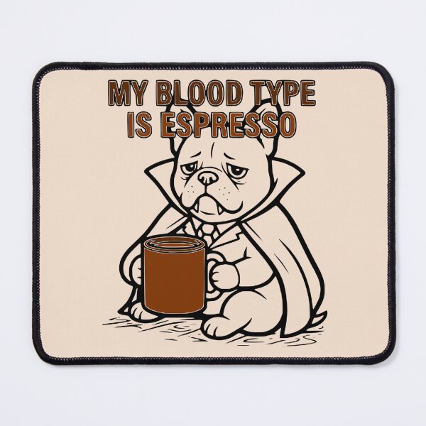 Item preview, My Blood Type Is Espresso Vampire French Bulldog Coffee Mug Art designed and sold by The Bold Line Studio.