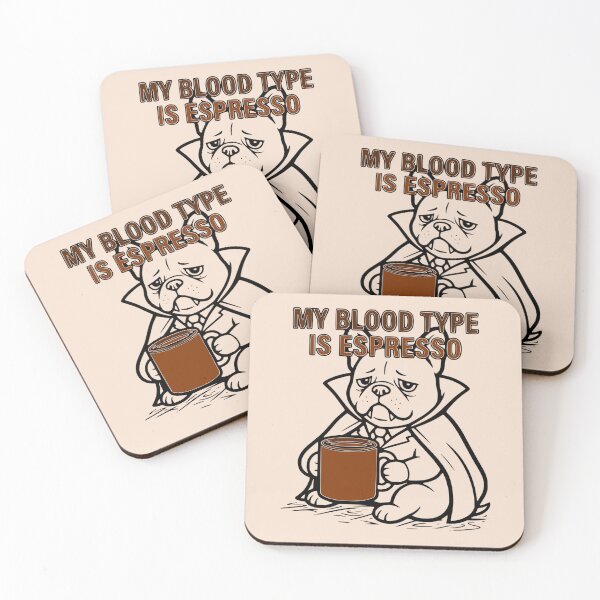 Item preview, My Blood Type Is Espresso Vampire French Bulldog Coffee Mug Art designed and sold by The Bold Line Studio.