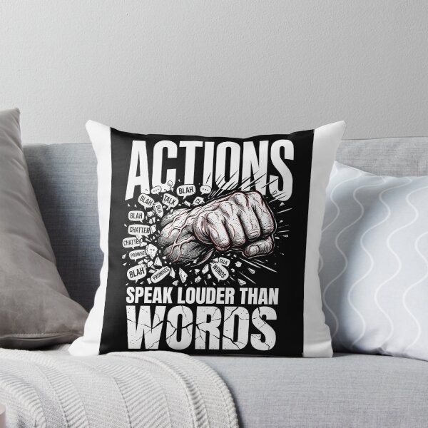 Item preview, Actions Speak Louder Than Words Punch Motivational Retro Graphic Tee Design designed and sold by Nubian Style.