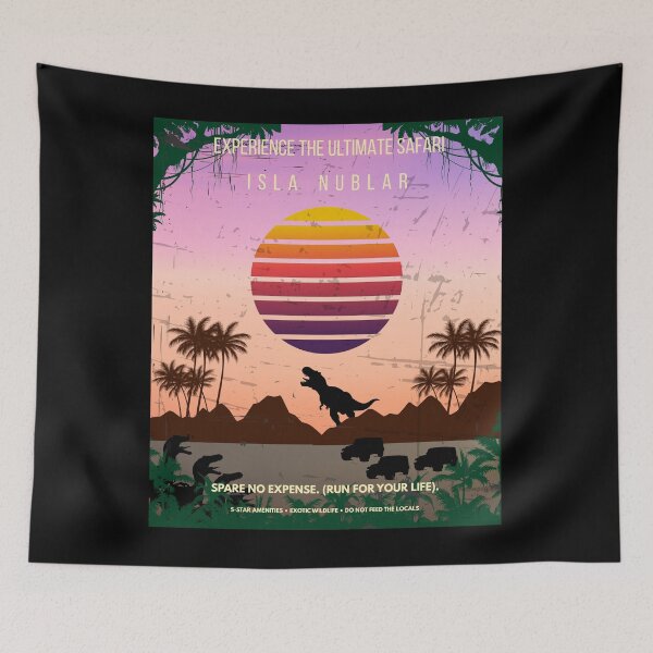 Item preview, Visit Isla Nublar Vintage Safari Poster Funny Parody designed and sold by Mircea786.