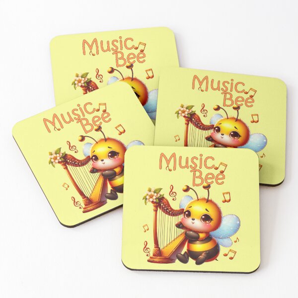 Item preview, Music Bee, bee playing a harp designed and sold by LoneAngel.