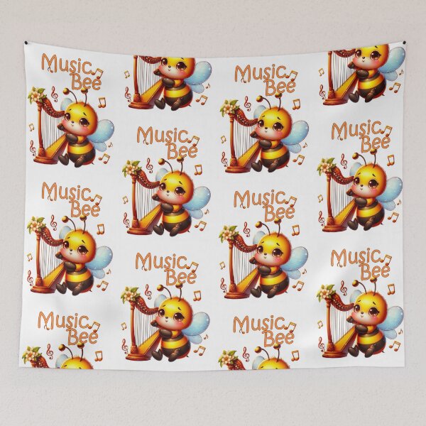 Item preview, Music Bee, bee playing a harp designed and sold by LoneAngel.