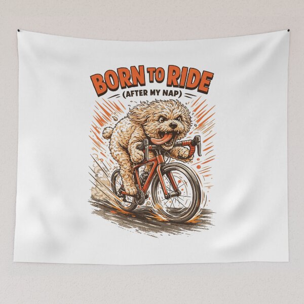 Item preview, Maltipoo on racing bike: Born to Ride dog motif designed and sold by Pineapple-Tree.