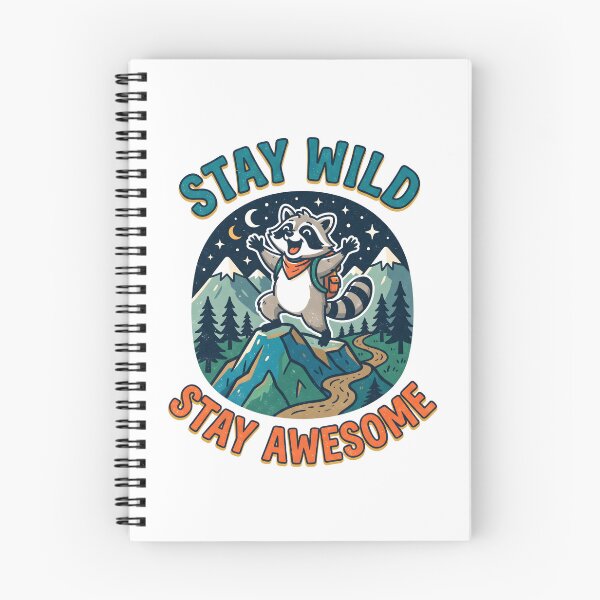 Item preview, Stay Wild Stay Awesome Cute Raccoon Hiking designed and sold by Mr Lee.
